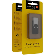 „Evelatus“ USB atmintinė, įkišama į USB C tipo EFD02 64 GB, juoda „Evelatus“ USB atmintinė, įkišama į USB C tipo EFD02 64 GB, juoda