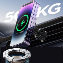 Joyroom Joyroom Magnetic Car Holder Wireless Charger 15W for Air Vent Black (JR-ZS240 Pro)