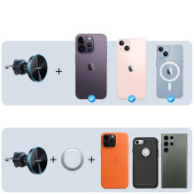 Joyroom Joyroom Magnetic Car Holder Wireless Charger 15W for Air Vent Black (JR-ZS240 Pro)