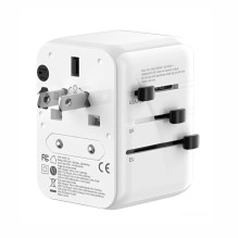 Evelatus 35W World Travel Adapter 1PD &amp; 2 Type-C &amp; 2 USB Charger 09051 White