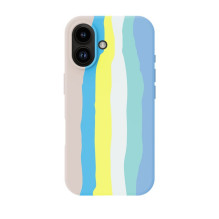Evelatus Apple iPhone 16 Multi-Colored Silicone Case With MagSafe Beige Cream