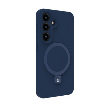 „Evelatus“ „Samsung Galaxy S25 Premium“ magnetinis dėklas su stovu, minkštas lietimui silikoninis dėklas, mėlynas