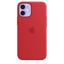 „Apple“ silikoninis dėklas su „MagSafe“ apsauga, skirtas „iPhone 12 mini“, raudonas