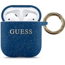 Guess – AirPods silikoninis dėklas, mėlynas