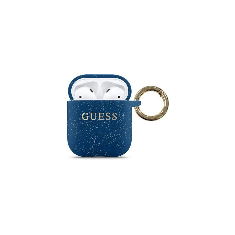 Guess – AirPods silikoninis dėklas, mėlynas