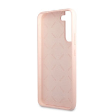 „Guess“ – „Samsung S22 Plus“ silikoninis metalinis dėklas su logotipu, rožinis „Guess“ – „Samsung S22 Plus“ silikoninis metalinis dėklas su logotipu, rožinis