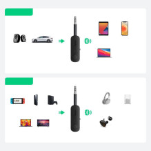 „Ugreen“ imtuvas „Bluetooth“ siųstuvas su 3,5 mm mini lizdu (CM403) 81885 juodas