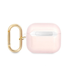 „Guess“ „Apple Airpods 3“ TPU dėklas su dryžuotu TPU piešiniu, rožinis „Guess“ „Apple Airpods 3“ TPU dėklas su dryžuotu TPU piešiniu, rožinis