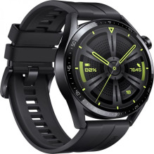 Huawei Watch GT 3 46 mm su juodu sportiniu dirželiu, juodas Huawei Watch GT 3 46 mm su juodu sportiniu dirželiu, juodas
