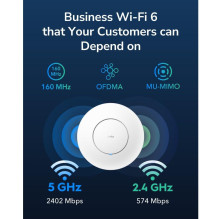 Cudy AP3000 MeshAir AX3000 WiFi 6 Access Point 2.5G Port Dual Band PoE Ceiling Mount White