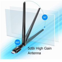 Cudy WU1400 AirMax AC1300 Dual Band WiFi USB Adapter USB 3.0 Detachable Antenna High Gain Black