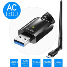 Cudy WU1400 AirMax AC1300 Dual Band WiFi USB Adapter USB 3.0 Detachable Antenna High Gain Black