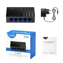 Cudy GS105D NetSwitch 5-Port Gigabit Switch IGMP Snooping QoS Loop Prevention Plastic Case Black Cudy GS105D NetSwitch 5-Port Gigabit Switch IGMP Snooping QoS Loop Prevention Plastic Case Black