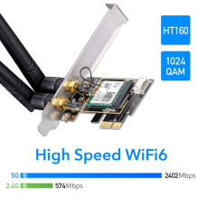 „Cudy WE3000 AirMax AX3000 WiFi 6 Bluetooth 5.0 PCIe“ adapteris „Intel AX200 Dual Band“ 2 antenos, juodas „Cudy WE3000 AirMax AX3000 WiFi 6 Bluetooth 5.0 PCIe“ adapteris „Intel AX200 Dual Band“ 2 antenos, juodas