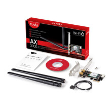 Cudy WE3000 AirMax AX3000 WiFi 6 Bluetooth 5.0 PCIe Adapter Intel AX200 Dual Band 2 Antennas Black Cudy WE3000 AirMax AX3000 WiFi 6 Bluetooth 5.0 PCIe Adapter Intel AX200 Dual Band 2 Antennas Black