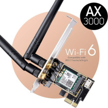 Cudy WE3000 AirMax AX3000 WiFi 6 Bluetooth 5.0 PCIe Adapter Intel AX200 Dual Band 2 Antennas Black Cudy WE3000 AirMax AX3000 WiFi 6 Bluetooth 5.0 PCIe Adapter Intel AX200 Dual Band 2 Antennas Black