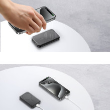 Joyroom Powerbank Joyroom JR-W020 Mini 5000mAh USB-A USB-C inductive 20W - black + USB-C / USB-C cable