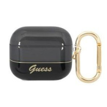 „Guess“ permatomas dėklas, juodas, Apple AirPods 3 ausinėms