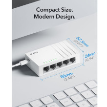 Cudy GS105U NetSwitch 5-Port Gigabit Switch USB-C Power IGMP QoS Loop Prevention Black Cudy GS105U NetSwitch 5-Port Gigabit Switch USB-C Power IGMP QoS Loop Prevention Black