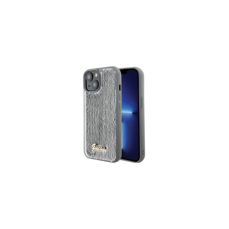 Guess - iPhone 15 HC SEQUIN SCRIPT METAL Silver