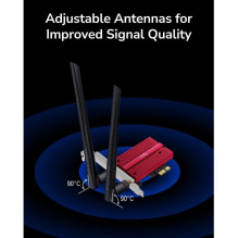 „Cudy WE9300 UltraConnect BE9300 WiFi 7 Bluetooth 5.4 PCIe“ adapteris „Intel BE200 Tri Band“ aušintuvo antenos, juodos s