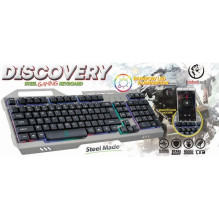 Rebeltec universali žaidimų klaviatūra Discovery metalinė pilka Rebeltec universali žaidimų klaviatūra Discovery metalinė pilka