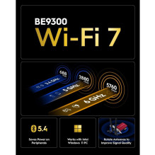 „Cudy WE9300 UltraConnect BE9300 WiFi 7 Bluetooth 5.4 PCIe“ adapteris „Intel BE200 Tri Band“ aušintuvo antenos, juodos s