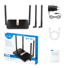 Cudy LT500D LinkCell AC1200 4G LTE Cat4 Router Dual Band WiFi SIM VPN Detachable Antennas Mesh White