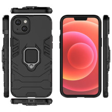 Hurtel - Ring Armor case for iPhone 14 Plus armored cover magnetic holder ring black Hurtel - Ring Armor case for iPhone 14 Plus armored cover magnetic holder ring black