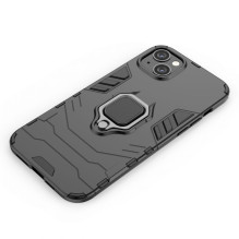 „Hurtel“ „Ring Armor“ dėklas, skirtas „iPhone 14 Plus“, šarvuotas dangtelis, magnetinis žiedo laikiklis, juodas „Hurtel“ „Ring Armor“ dėklas, skirtas „iPhone 14 Plus“, šarvuotas dangtelis, magnetinis žiedo laikiklis, juodas