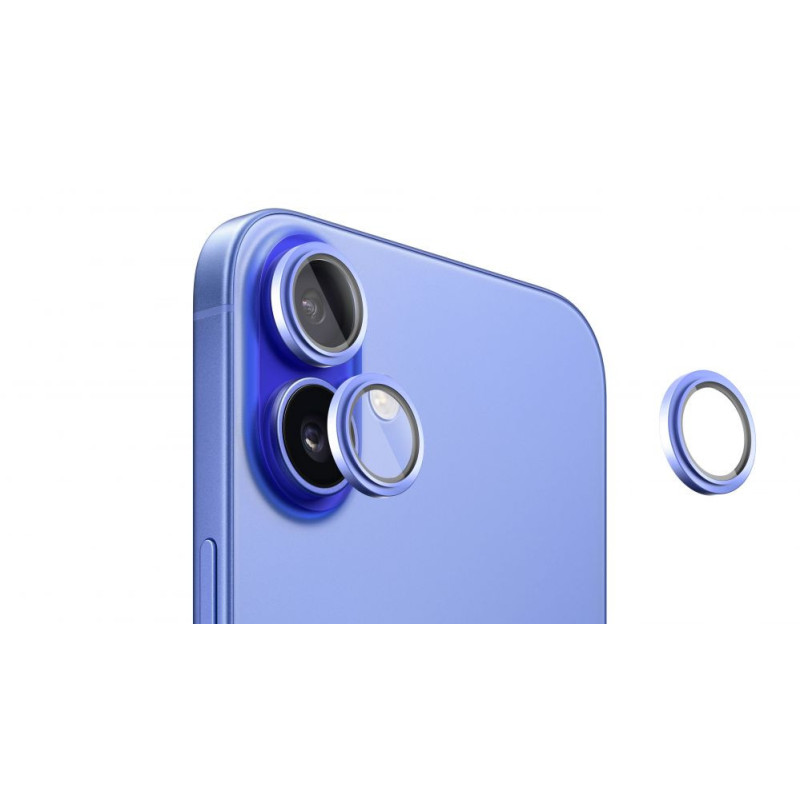 Evelatus Apple iPhone 16 / 16 Plus kameros objektyvo apsauga, šarvuotas, ultramarino spalvos