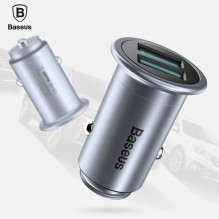 Baseus Universal MINI T Dual U Smart Car Charger 2.4A CCMNT-16 Chrome