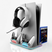 iLike DZ504 Slim Multi Dock Station for Play Station 5 PS5 Controllers with Cooling fas & RGB Black iLike DZ504 Slim Multi Dock Station for Play Station 5 PS5 Controllers with Cooling fas & RGB Black
