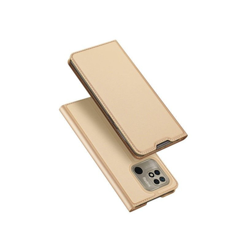 Dux Ducis Xiaomi Redmi 10C Skin Pro atverčiamas dėklas, auksinis