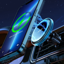 „Joyroom“ automobilinis telefono laikiklis su 15 W „Qi“ indukciniu įkrovikliu (suderinamas su „MagSafe“), skirtas oro iš