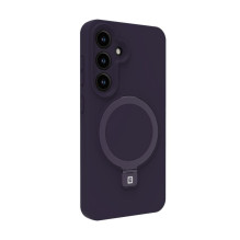 „Evelatus“ „Samsung Galaxy S25 Premium“ magnetinis dėklas su stovu, minkštas lietimui silikoninis dėklas, violetinis