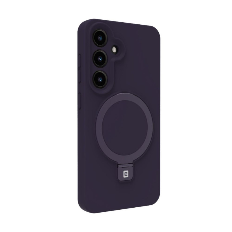 „Evelatus“ „Samsung Galaxy S25 Premium“ magnetinis dėklas su stovu, minkštas lietimui silikoninis dėklas, violetinis