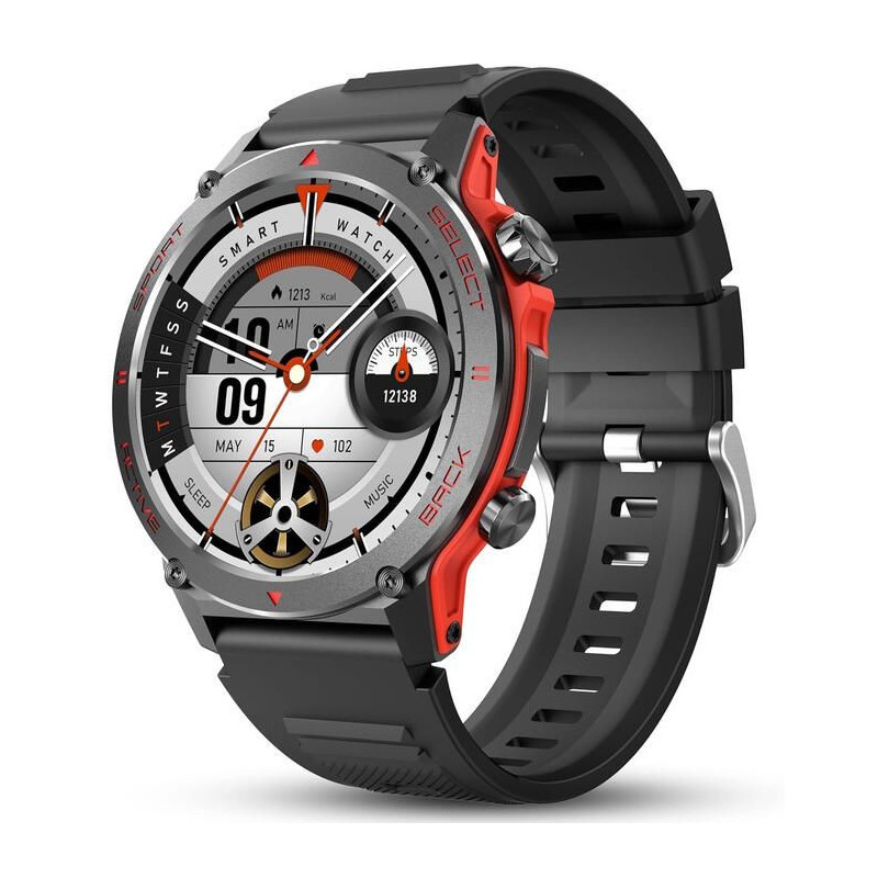 „iWear Z136 Zinc Sport BT“ išmanusis laikrodis su 1,43 colio „AmoLED“ ekranu, širdies ritmo ir deguonies matuokliu, juod