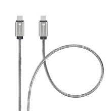 Forcell Cable USB C to USB C Forcell F-Energy QC4.0 PD 5A 100W E-Mark Metal 1 m C239 silver