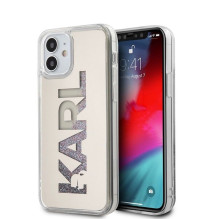 Karl Lagerfeld iPhone 12 mini 5.4'' Liquid Glitter Multi Mirror Cover Silver