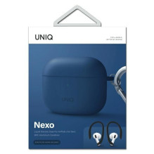 UNIQ Uniq Nexo dėklas, skirtas AirPods 3 ausinėms + ausų kabliukai, silikoninis – mėlynas UNIQ Uniq Nexo dėklas, skirtas AirPods 3 ausinėms + ausų kabliukai, silikoninis – mėlynas
