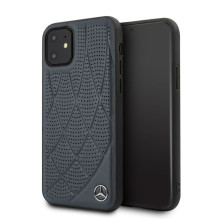 Mercedes-Benz Apple iPhone 11 Quilted Genuine Leather Blue