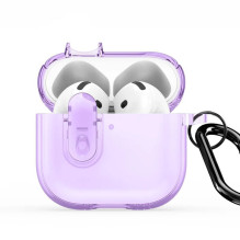 Dux Ducis Apple AirPods 4 PECL serijos PC+TPU dėklas su kabliuku, violetinis Dux Ducis Apple AirPods 4 PECL serijos PC+TPU dėklas su kabliuku, violetinis
