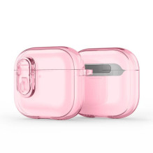 Dux Ducis Apple AirPods 4 PECL serijos PC+TPU dėklas su kabliuku, rožinis Dux Ducis Apple AirPods 4 PECL serijos PC+TPU dėklas su kabliuku, rožinis