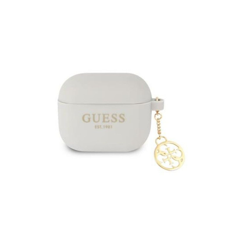 „Guess Apple Charms“ silikoninis dėklas, skirtas „Airpods 3“, pilkas