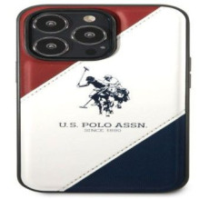 U.S Polo Apple iPhone 14 Pro Leather Double Horse Case White Blue U.S Polo Apple iPhone 14 Pro Leather Double Horse Case White Blue