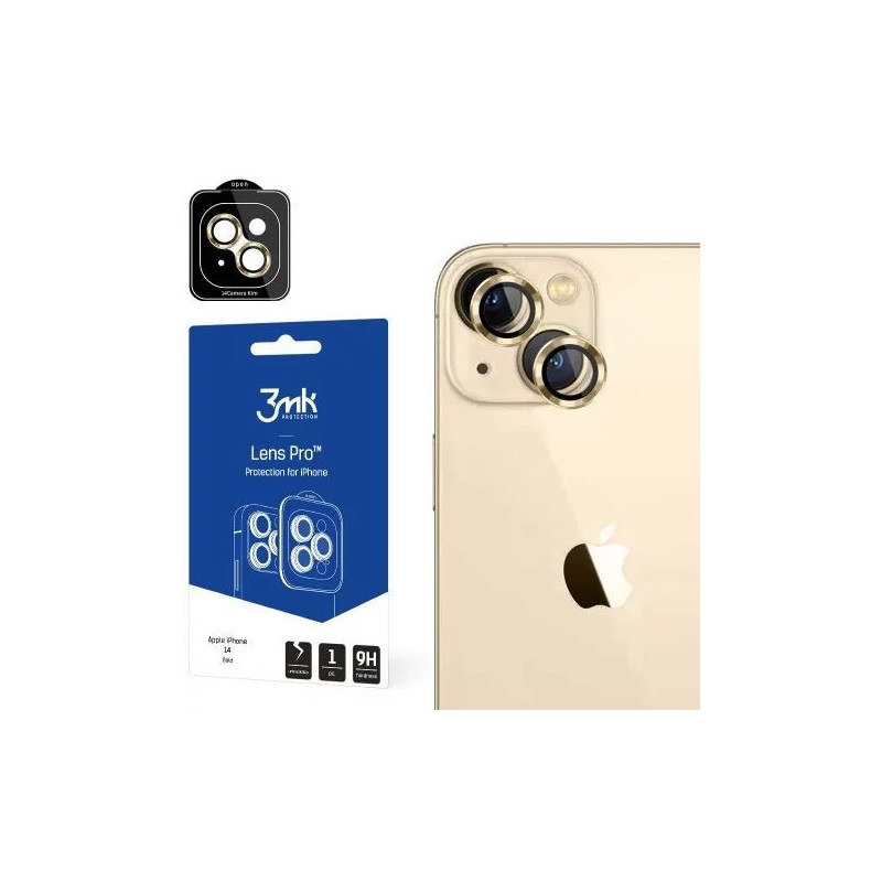 3MK Apple iPhone 14 - objektyvo apsauga Pro Gold