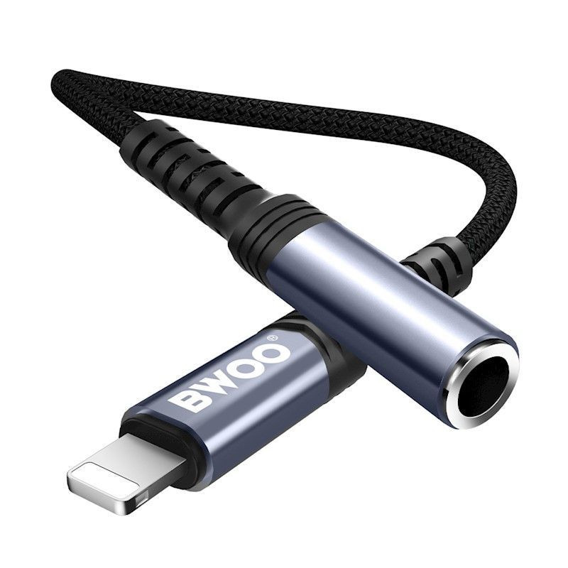 BWOO adapteris AUX 3.5mm - Lightning juodas BZ48