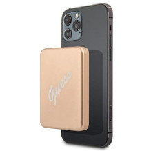 „Guess“ indukcinė išorinė baterija 5W GUPBMSVSLG 3000mAh „MagSafe“ auksinė „Guess“ indukcinė išorinė baterija 5W GUPBMSVSLG 3000mAh „MagSafe“ auksinė
