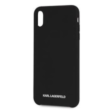 Karl Lagerfeld Apple iPhone XR Silver Logo Silicone Case Black